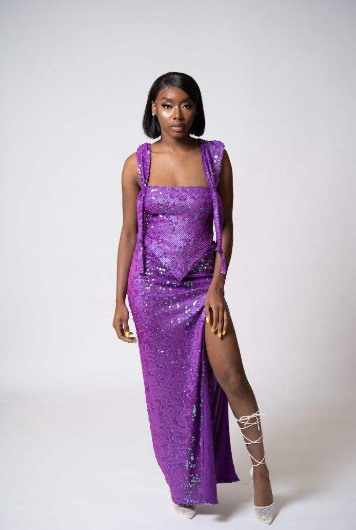 Purple Sequin Dress