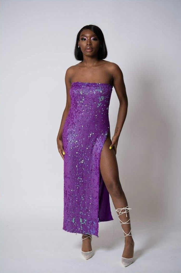 Purple Sequin Dress